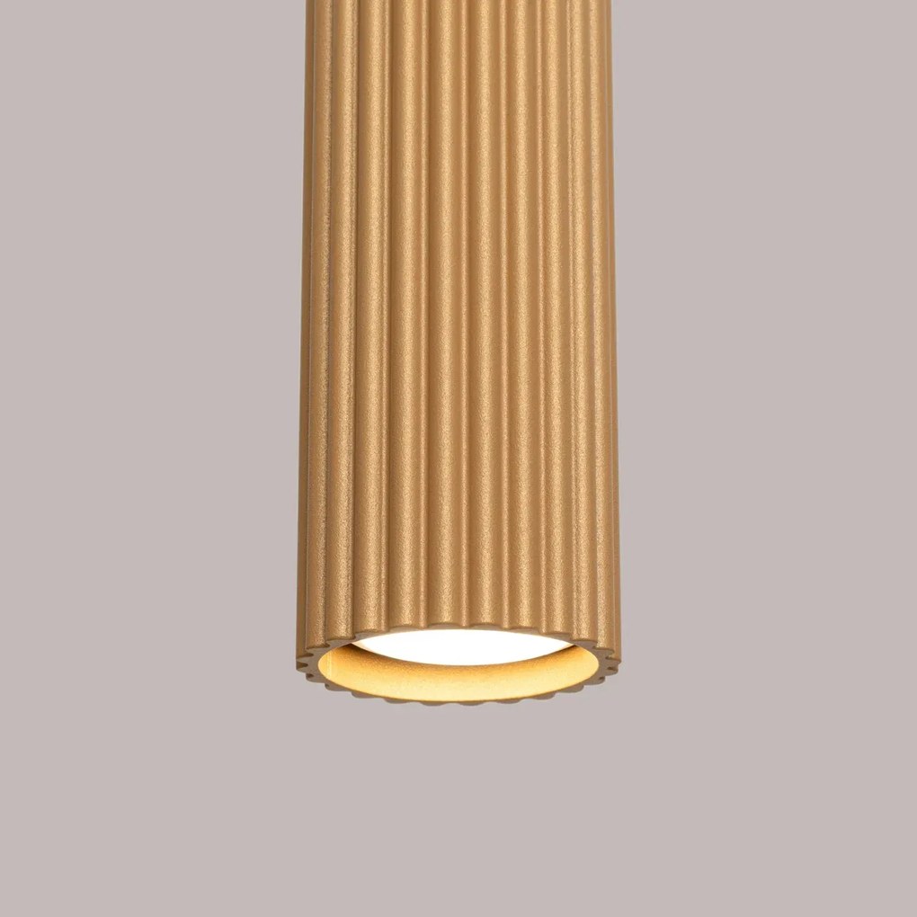 Lampa wisząca KARBON 3L złota ryflowana SOLLUX  LIGHTING
