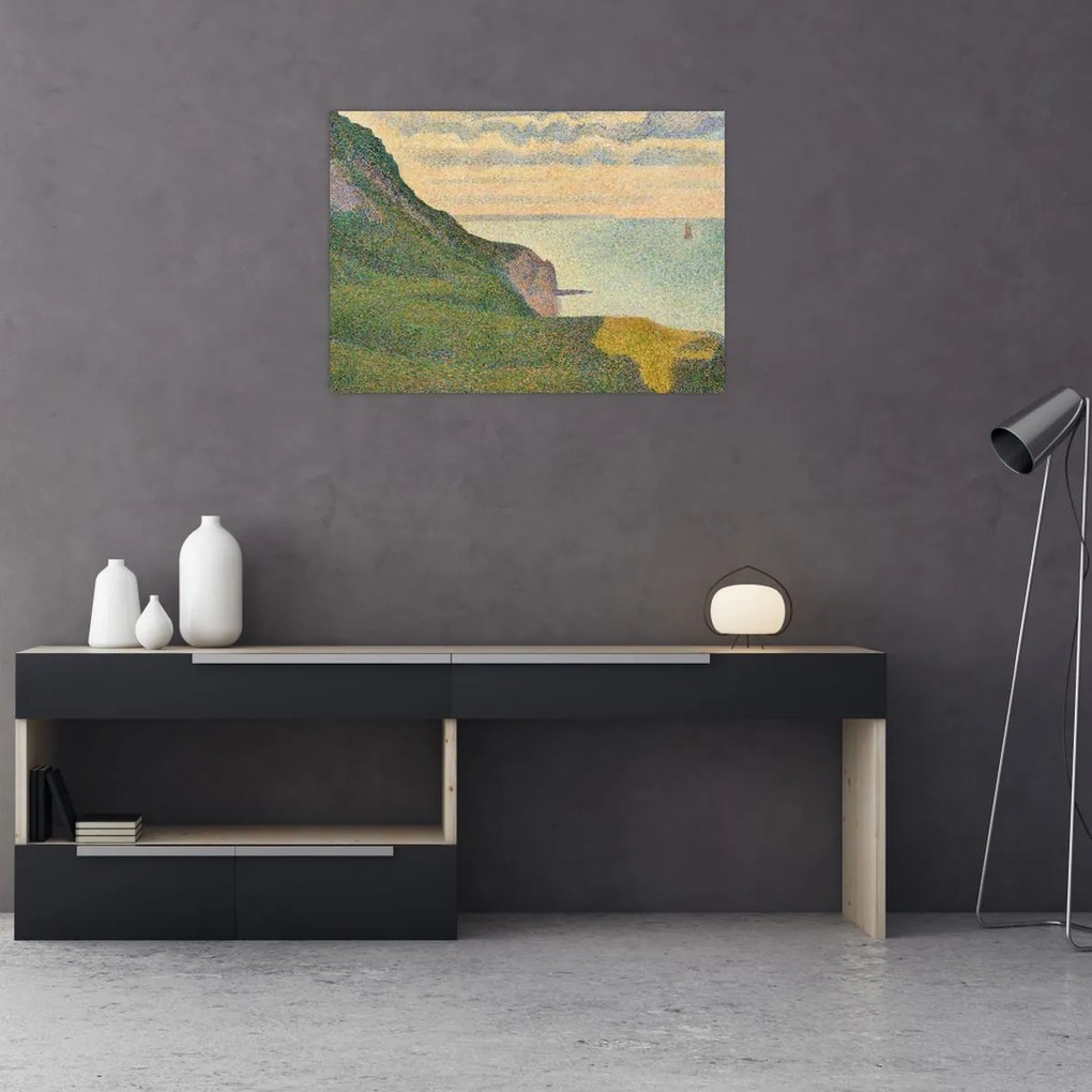 Obraz na szkle - Georges Seurat, Seascape at Port-en-Bessin, Normandy, reprodukcje (70x50 cm)