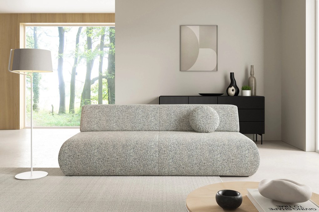 Masseno Sofa DELTA z funkcją spania i pojemnikiem na pościel, Rozkładana sofa - Jasnoszary, PUENTE 11