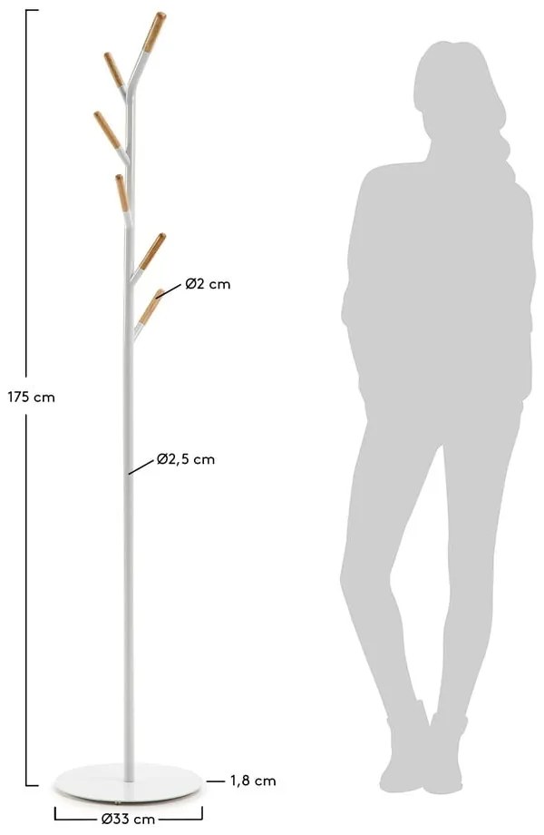 Biały wieszak stojący Kave Home Bren