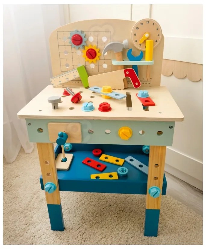 Tooky toy drewniany stół do majsterkowania warsztat