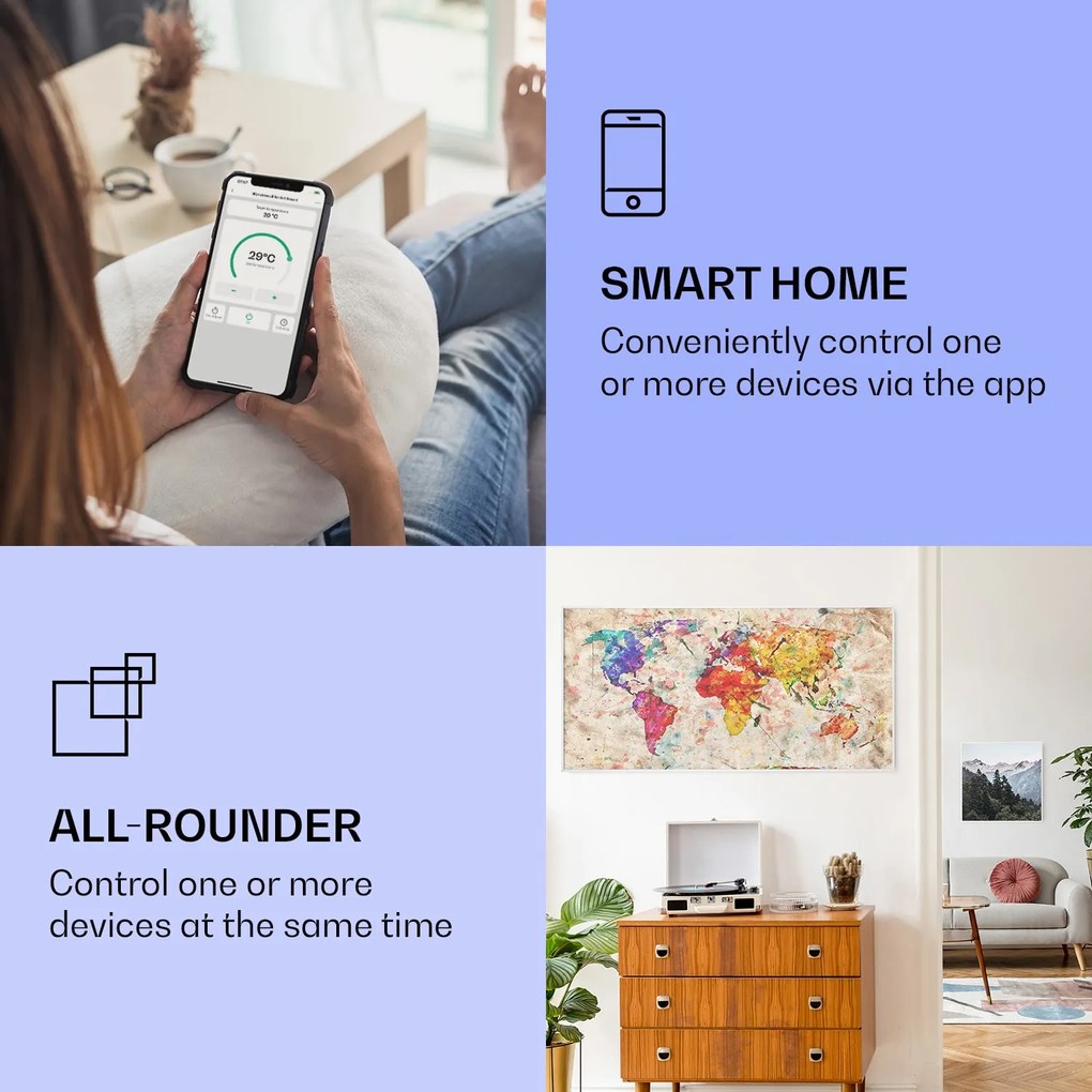 Klarstein Wonderwall Art Smart 700W 60x120cm Obraz na podczerwień Mapa kolorów