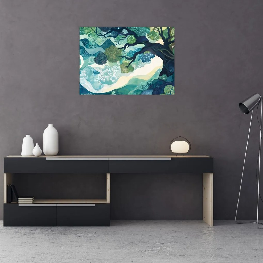 Obraz – Zielona korona drzewa życia (70x50 cm)