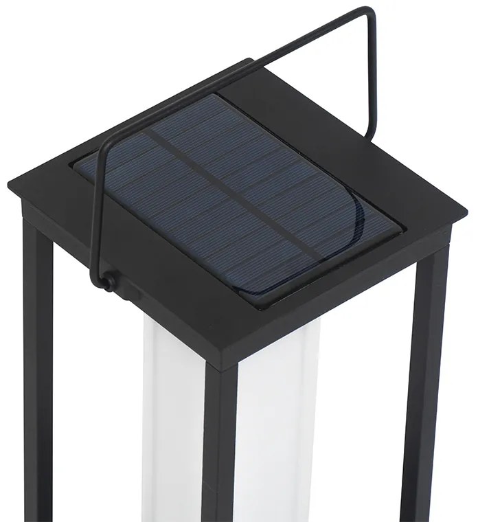 Zewnetrzna Nowoczesna lampa zewnętrzna czarna z LED i ściemniaczem solarnym - Denlu Nowoczesny Oswietlenie zewnetrzne
