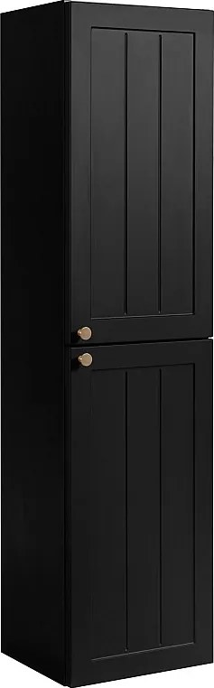 Szafka łazienkowa czarna 35 x 136 x 27 cm, uchwyt złoty