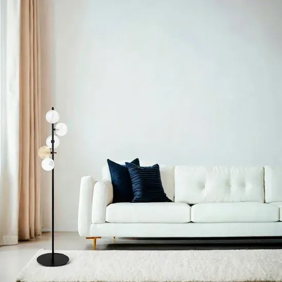 Podłogowa lampa beżowo-transparentna R5-G80