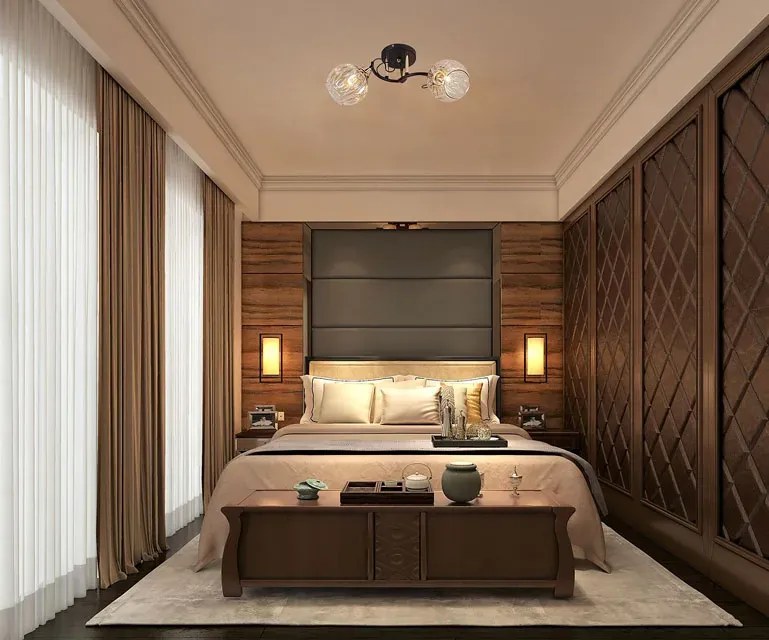 Czarno-złoty żyrandol z dwoma kloszami - A245 S7-M05