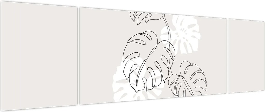 Obraz - Line art monstera N⁰3 (170x50 cm)