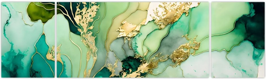 Obraz - Zielona abstrakcja (170x50 cm)