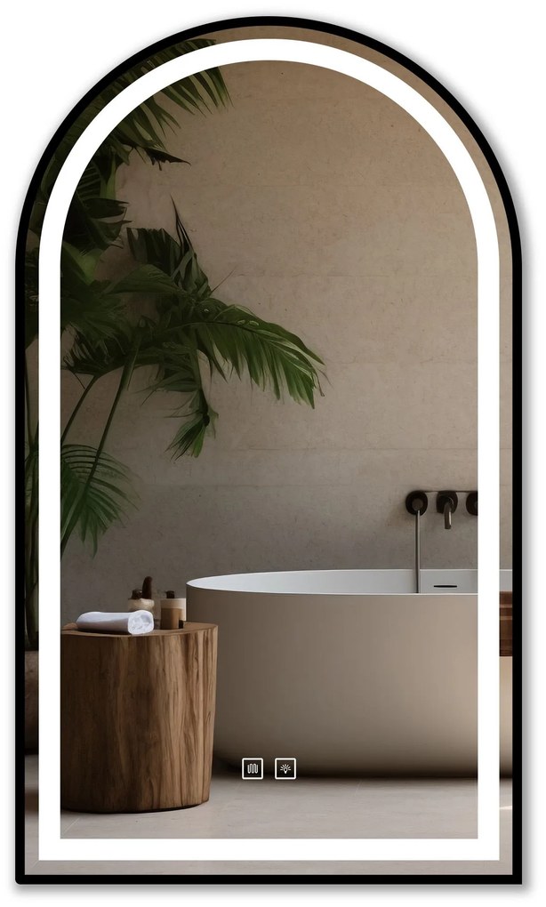 LUSTRO ŚCIENNE LED 60x100cm DASH BLACK