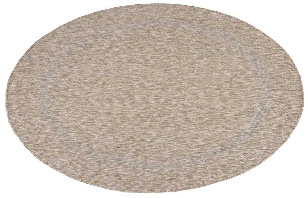 Dywan zewnętrzny Relax ramka beżowy 200 cm x 200 cm koło