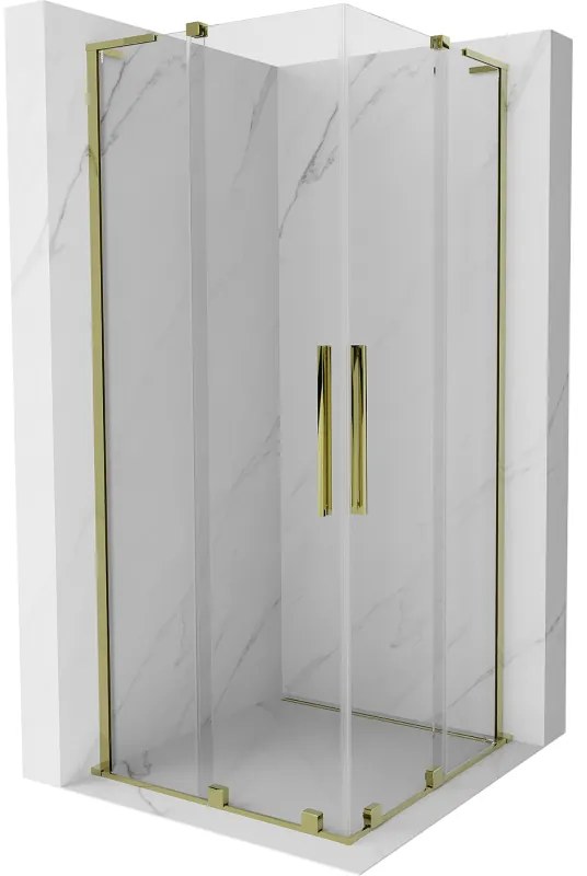 Mexen Velar L Duo kabina prysznicowa rozsuwana 80 x 80 cm, transparent, złota - 871-080-080-02-03-50