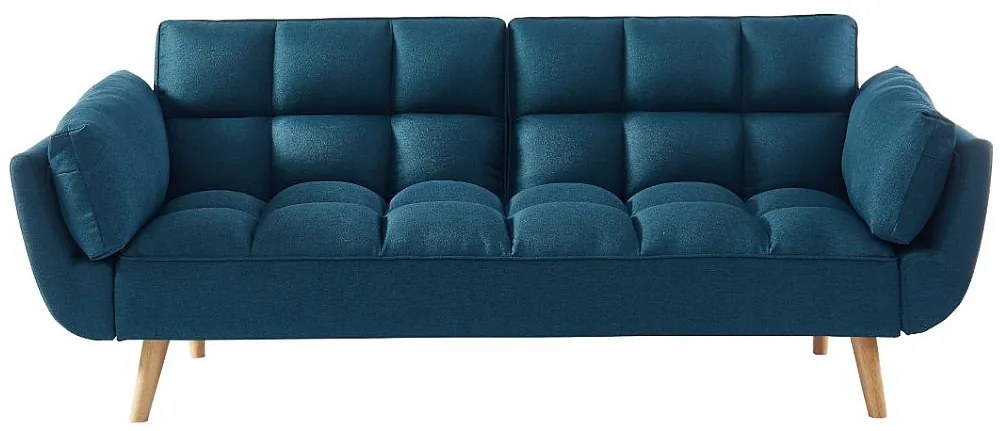 3-osobowa kanapa z funkcją spania rozkładana z tkaniny LOELINE - Kolor niebieski