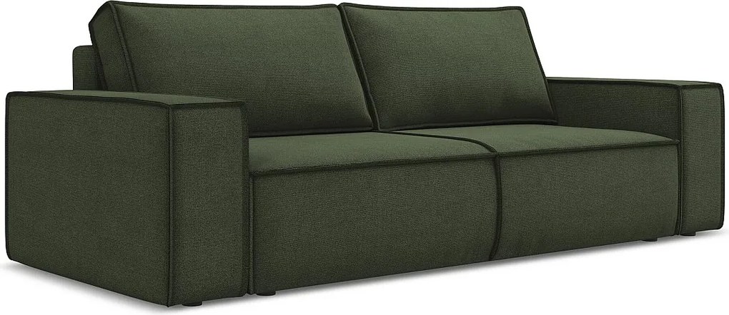 Kanapa 3-osobowa z funkcją spania - z tkaniny strukturalnej - oliwkowy - KIMO