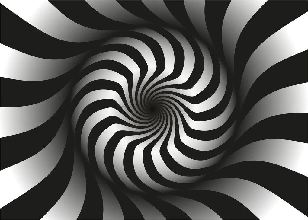 Obraz na szkle - Abstrakcyjny obraz czarno - białej spirali (70x50 cm)