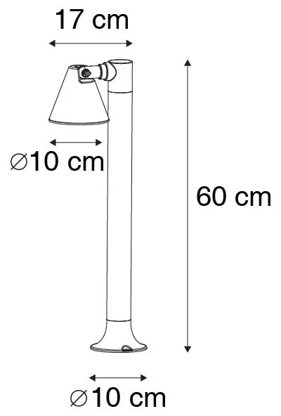 Zewnetrzna Nowoczesny klosz zewnętrzny czarny 60 cm IP44 regulowany - Ciara Nowoczesny Oswietlenie zewnetrzne