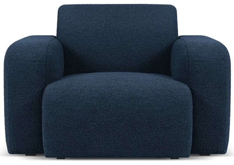 Ciemnoniebieski fotel z materiału bouclé Molino – Micadoni Home