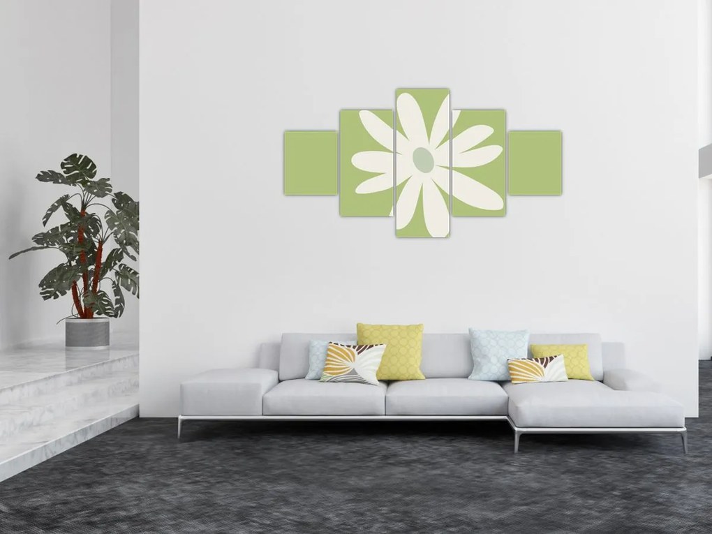 Obraz - Hipisi, zielone kwiaty N⁰2 (125x70 cm)