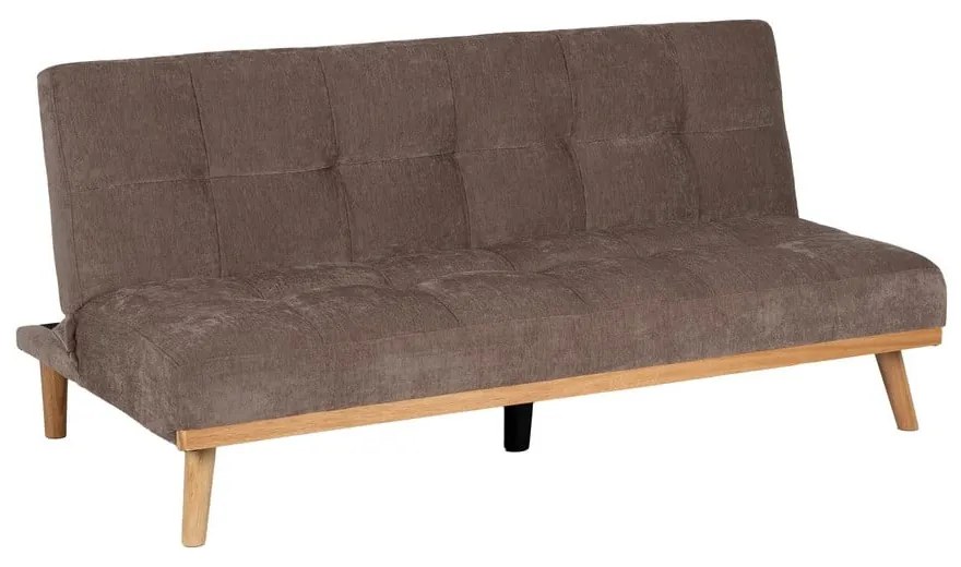Brązowa rozkładana sofa z tkaniny szenilowej 178 cm – Ixia