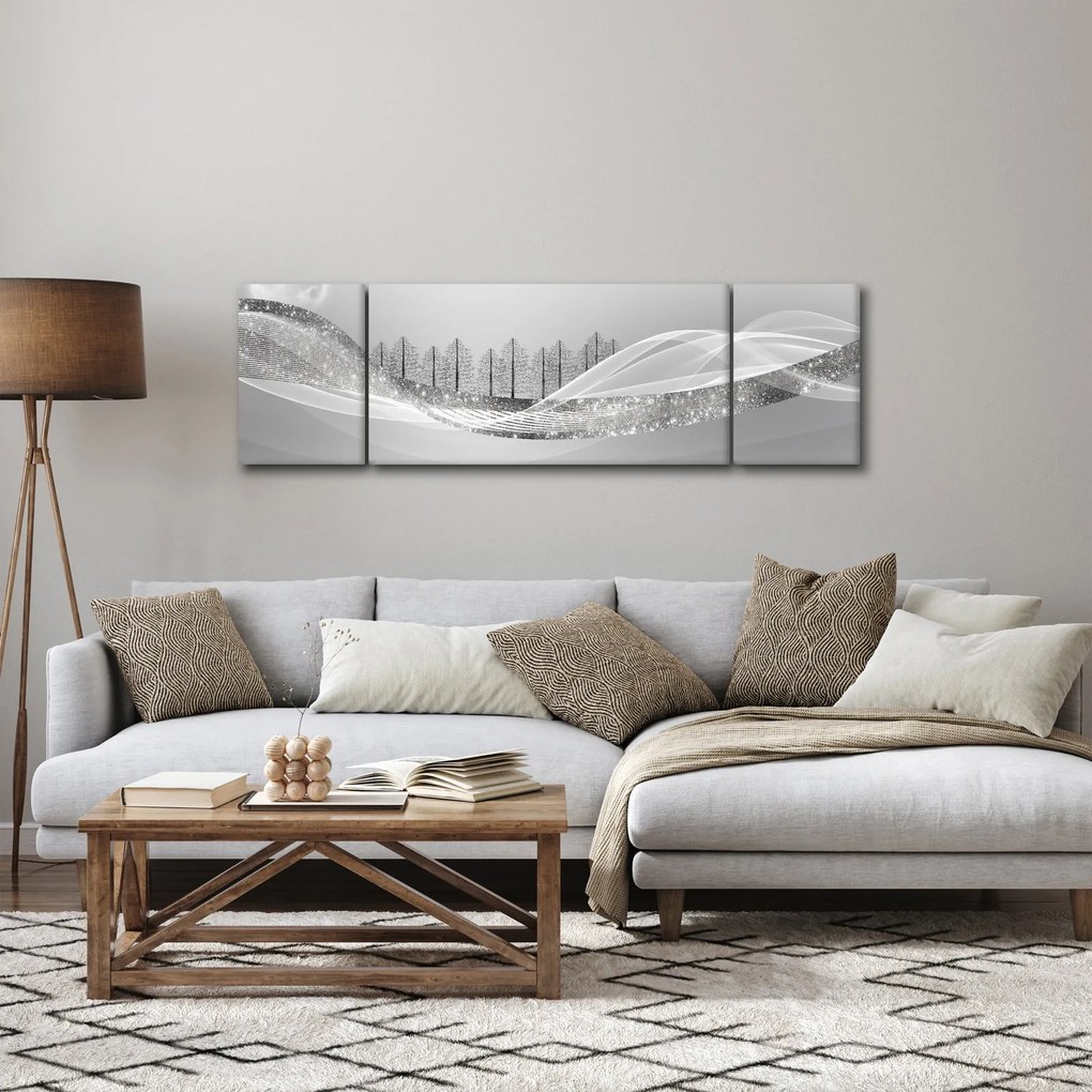 Obraz - Srebrny krajobraz (170x50 cm)