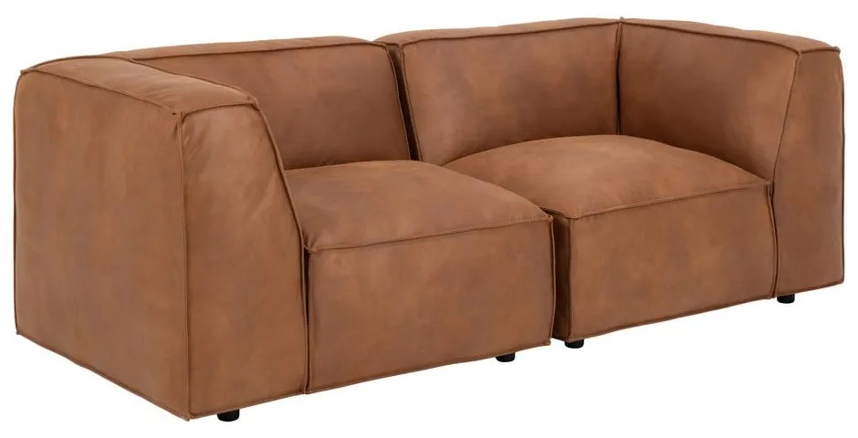 Koniakowa sofa z imitacji skóry 208 cm Fairfield Kentucky – Bonami Selection