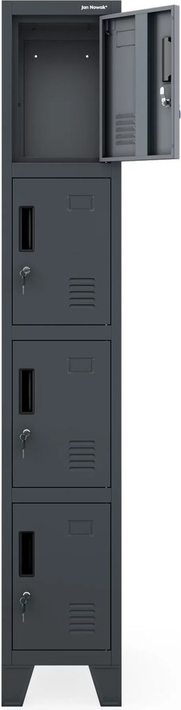 Szafa skrytkowa socjalna BHP antracytowa ROBERT 1 Plus 292 x 1720 x 450 mm