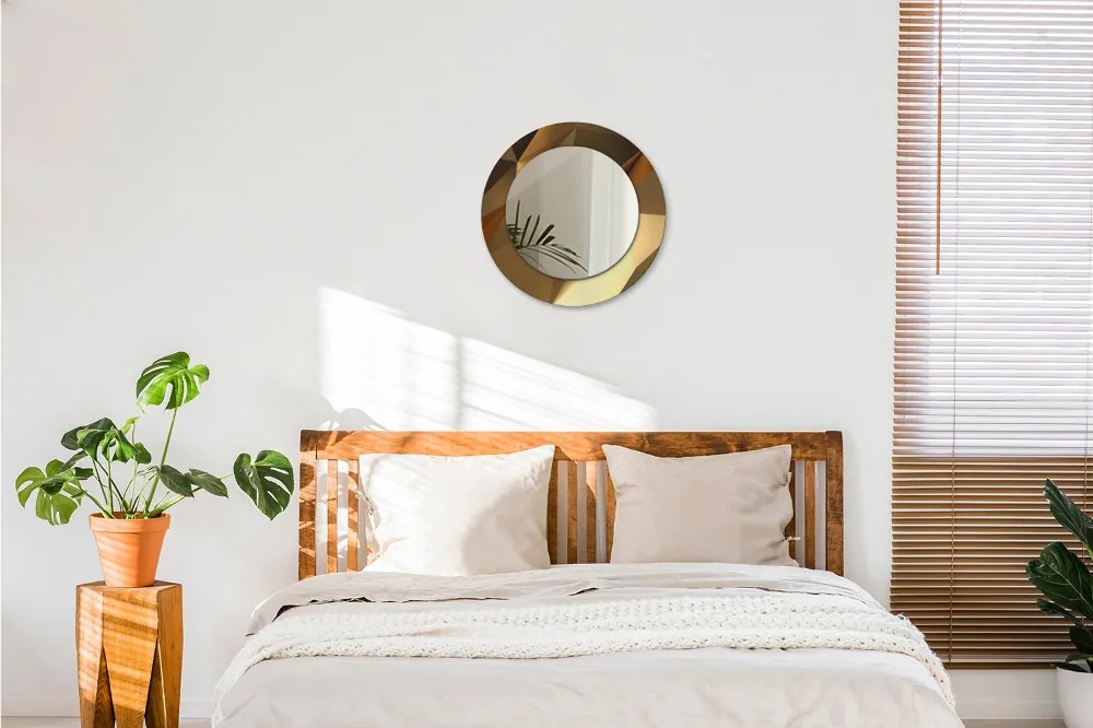 Lustro dekoracyjne okrągłe Złoto abstrakcja