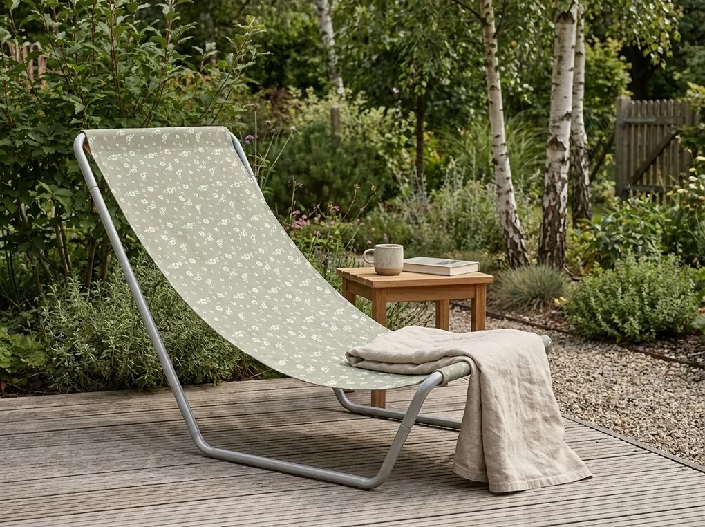 Składane leżak plażowy SAND FLOWERS, zielony