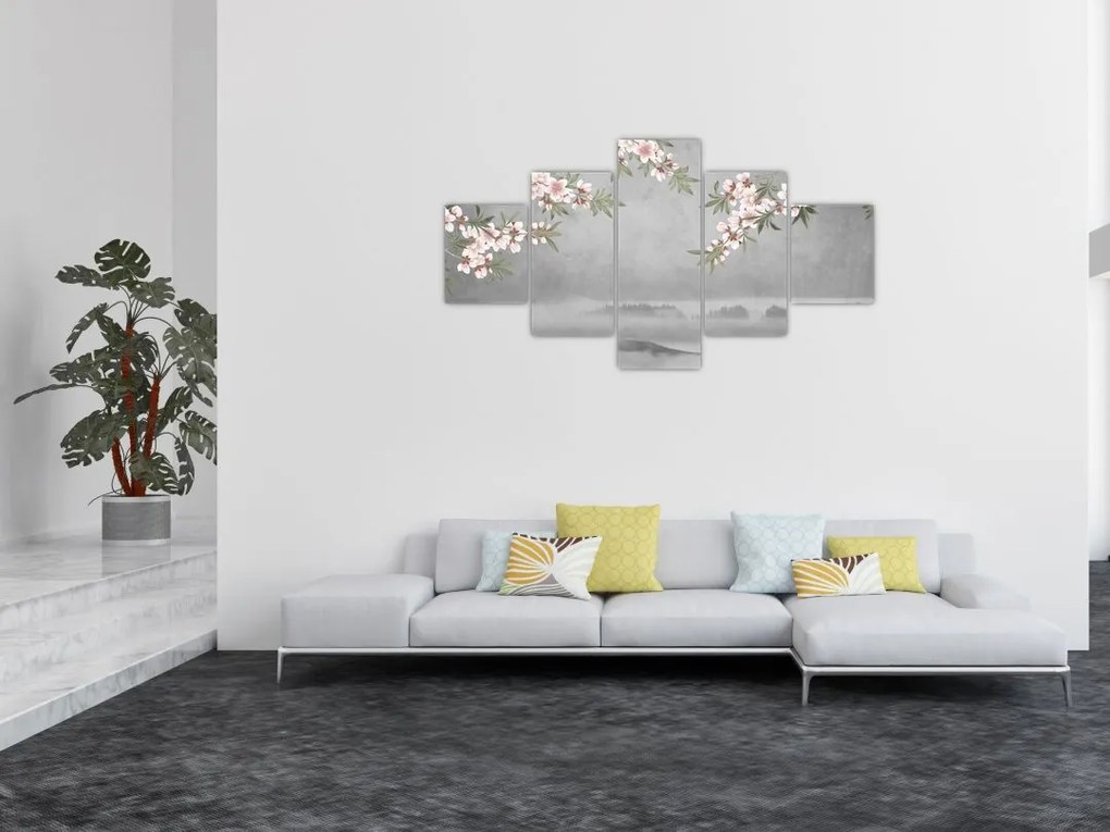 Obraz - Księżyc nad krajobrazem (125x70 cm)