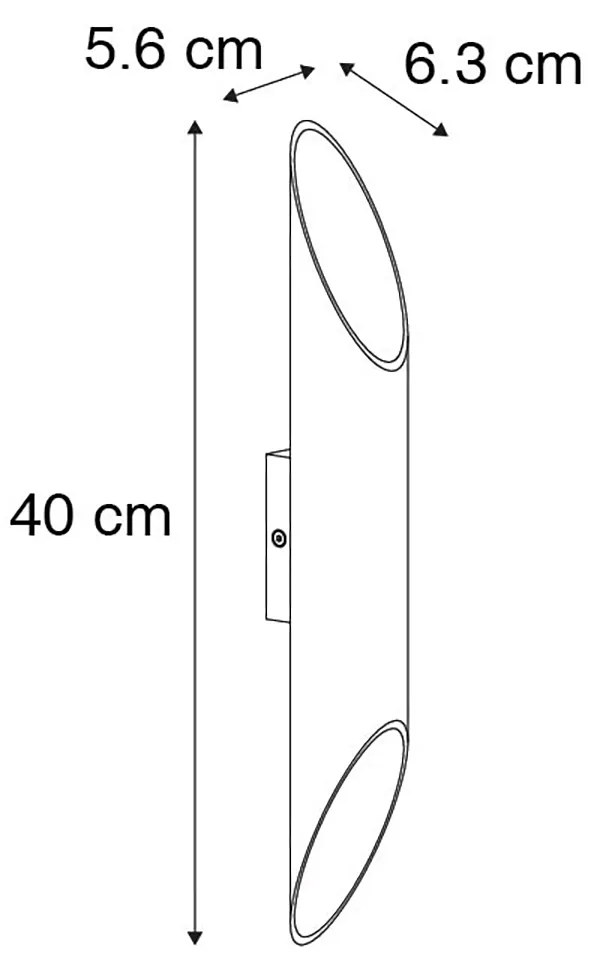 Inteligentna lampa ścienna czarna 5,6 cm w tym 2 Wi-Fi GU10 - Organo Nowoczesny Oswietlenie wewnetrzne