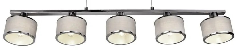 Lampa wisząca w beżowo-srebrnym kolorze z tekstylnym kloszem Kaprun – Trio