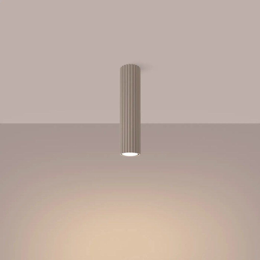 Plafon KARBON 30 taupe ryflowany SOLLUX  LIGHTING