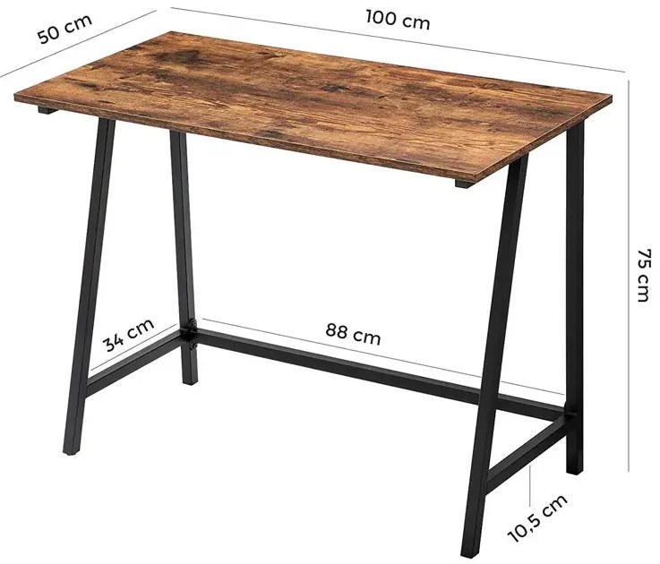 Rustykalne biurko komputerowe metalowe Z3-D77