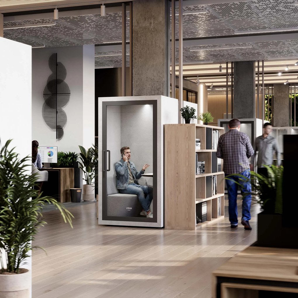 Budka akustyczna do biura INBOX 1-osobowa 2100 x 1100 x 900 mm