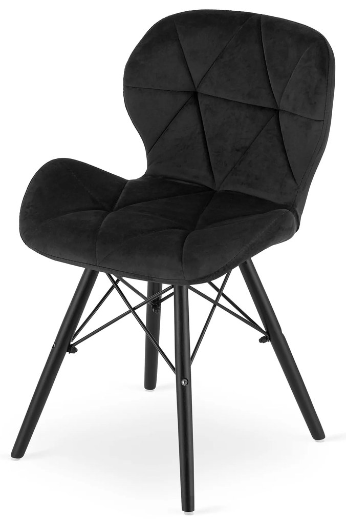Krzesło LAGO Aksamit - czarny / nogi czarne x 1