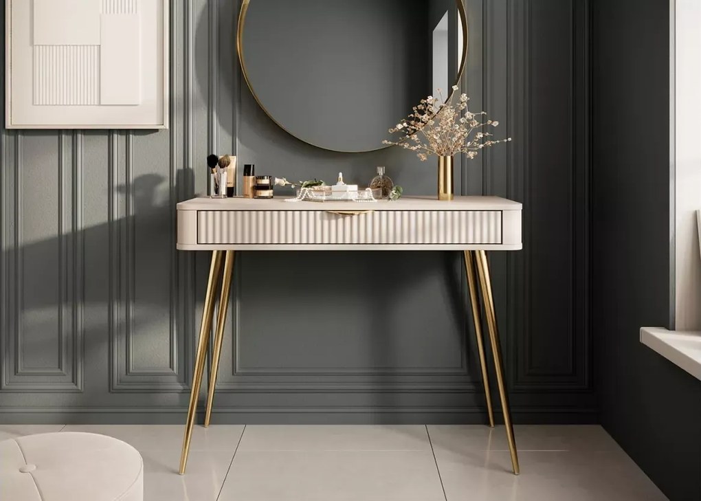 Nowoczesna toaletka kosmetyczna Dominica w stylu retro