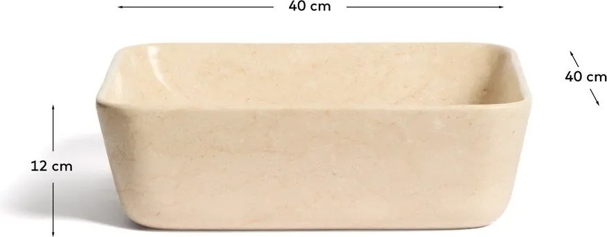 Beżowa kamienna umywalka 40x40 cm Darnen – Kave Home