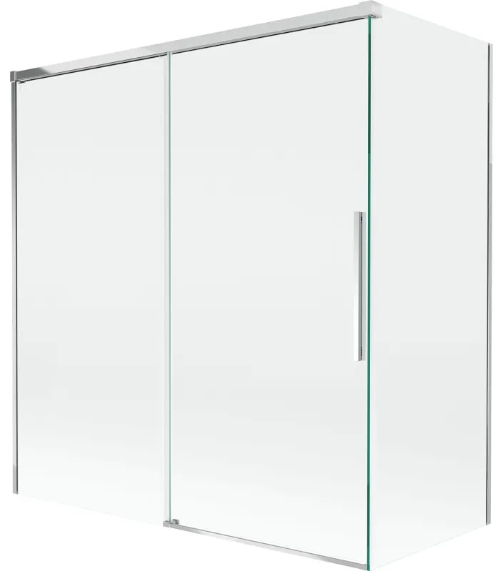 Mexen Rox parawan nawannowy 2-skrzydłowy rozsuwany 150 + 70 x 150 cm, transparent, chrom - 8C9-150-070-01-00