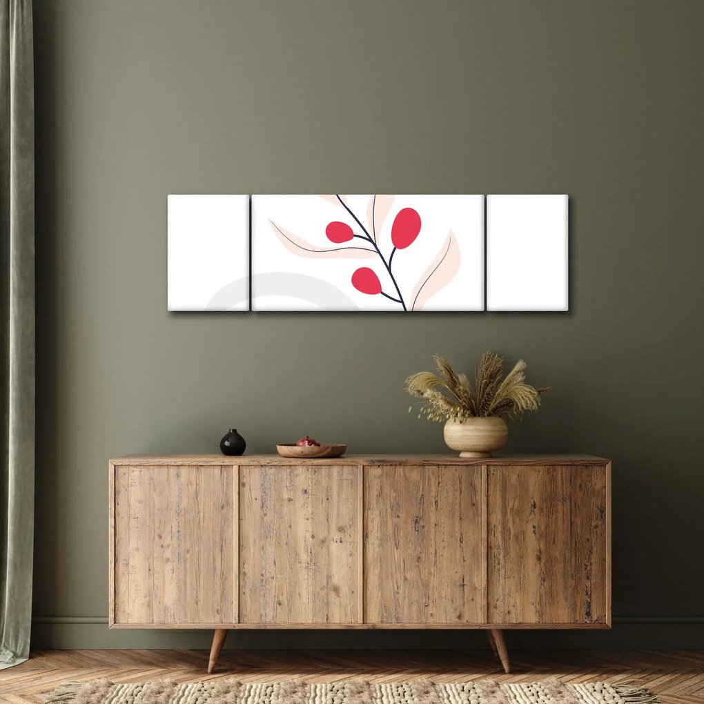 Obraz - Różowa abstrakcja kwiatowa N⁰3 (170x50 cm)