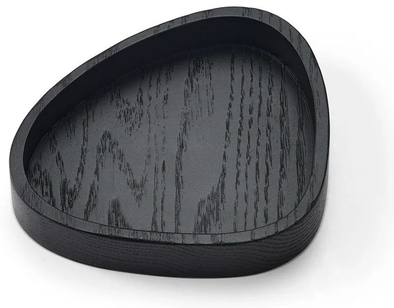 Czarny drewniany pojemnik dekoracyjny 14x12,5x3 cm Curve S – LIND DNA