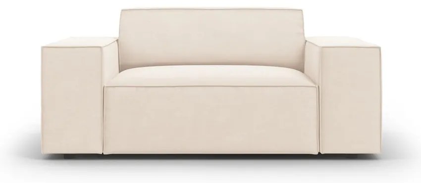 Beżowy aksamitny fotel Jodie – Micadoni Home