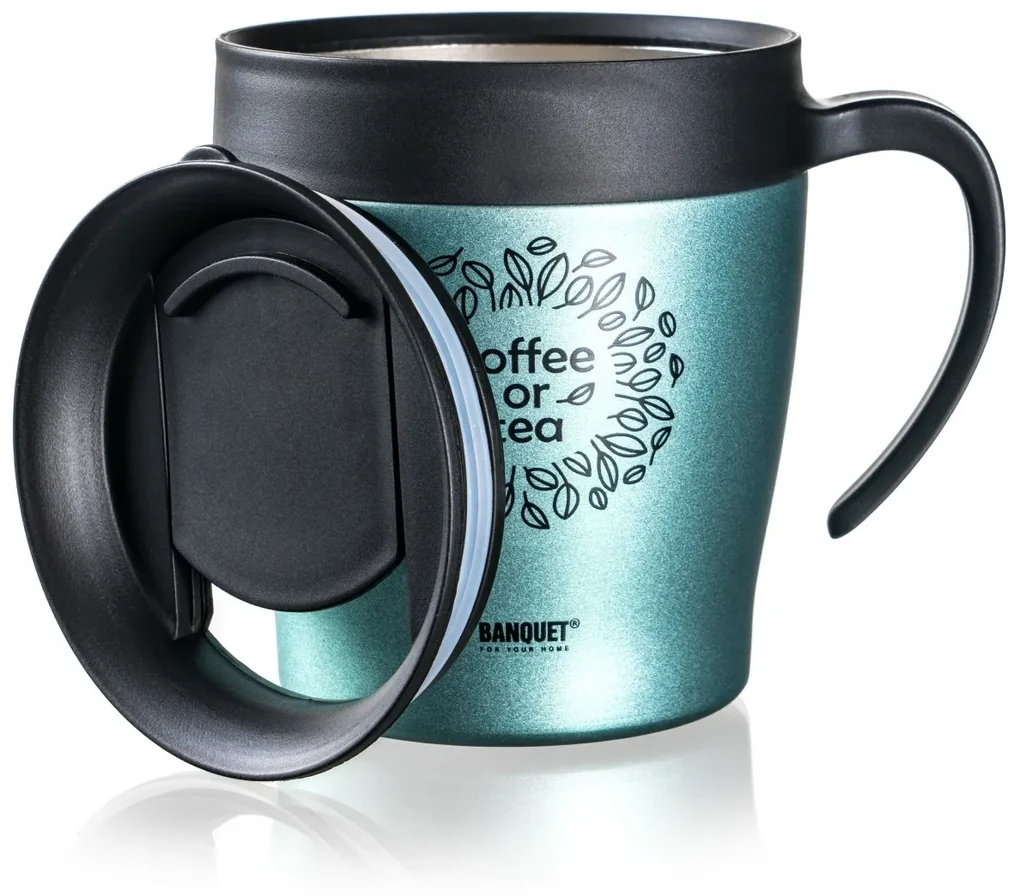 Banquet Podróżny kubek termiczny TAZZA 330 ml,zielono-szary
