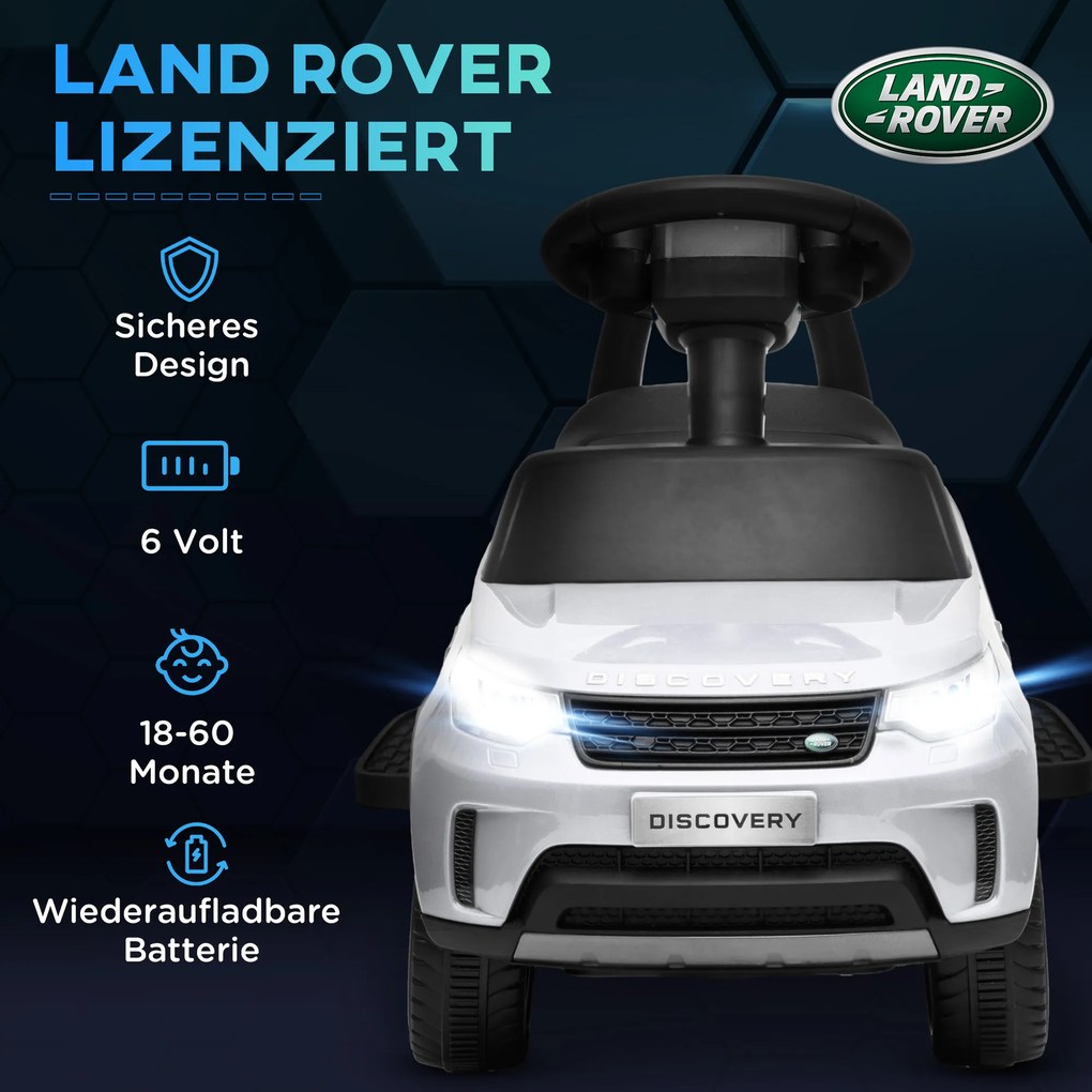 AIYAPLAY Samochód Elektryczny dla Dzieci 6V, Land Rover, Tryb Jazdy/Pchania, Reflektory, Muzyka, Biały