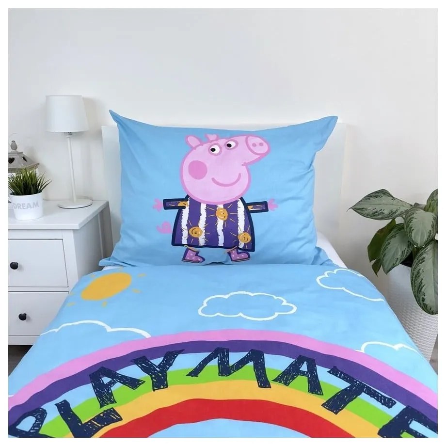 Bawełniana fluorescencyjna pościel dziecięca jednoosobowa 140x200 cm Peppa Pig – Jerry Fabrics