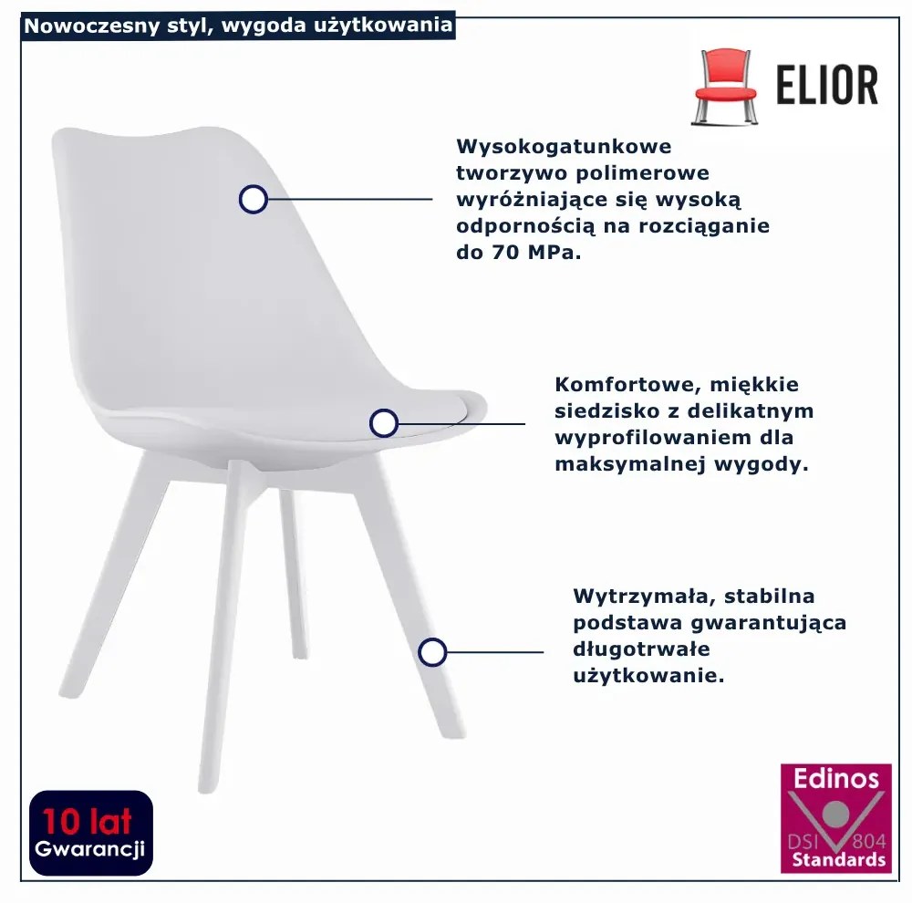 Białe stylowe krzesło B5-W06