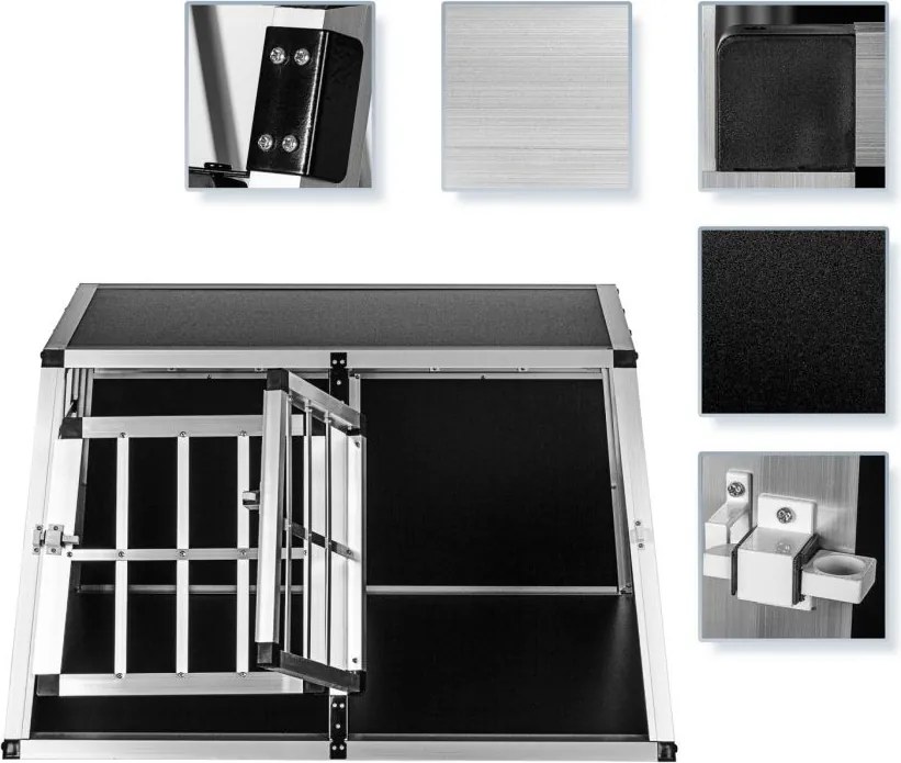 Skrzynia transportowa aluminiowa dla psów dwudrzwiowa tylna