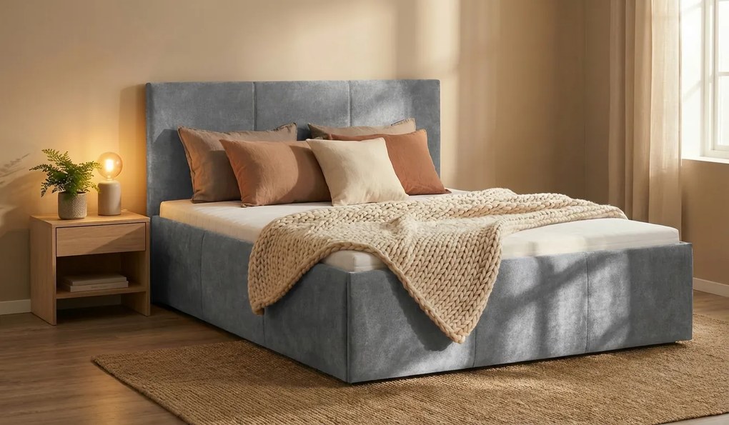 Łóżko TOWN 120x200 cm Szary Bez materaca