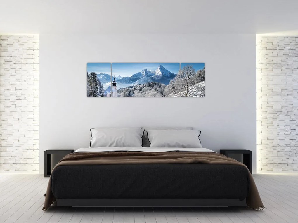 Obraz - Rzut oka na zimowy krajobraz (170x50 cm)