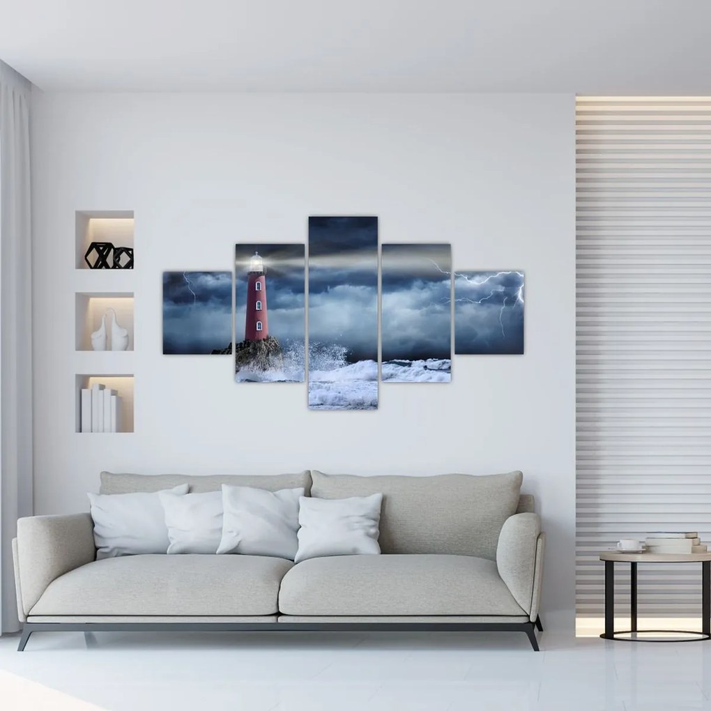 Obraz - Latarnia morska na klifie (125x70 cm)
