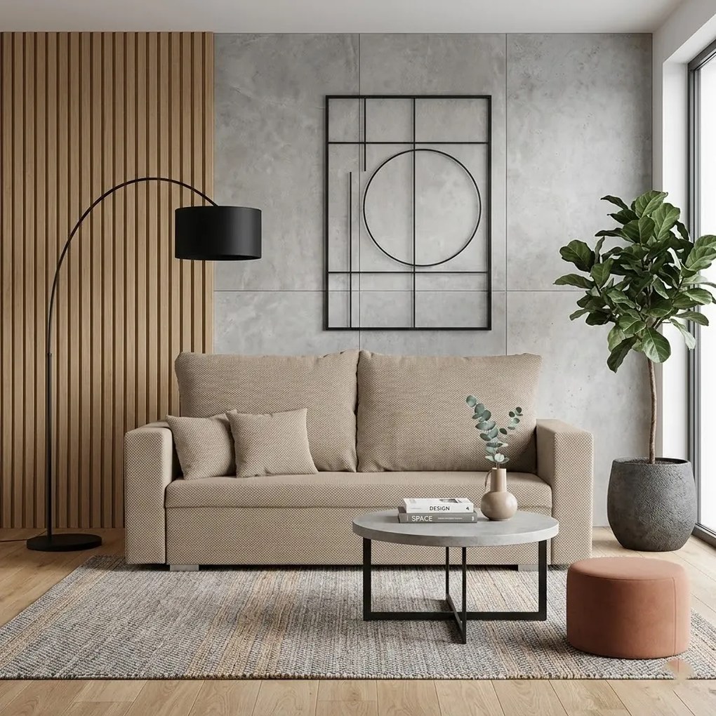 Sofa kanapa 2 os z funkcją spania DARIA Cappuccino